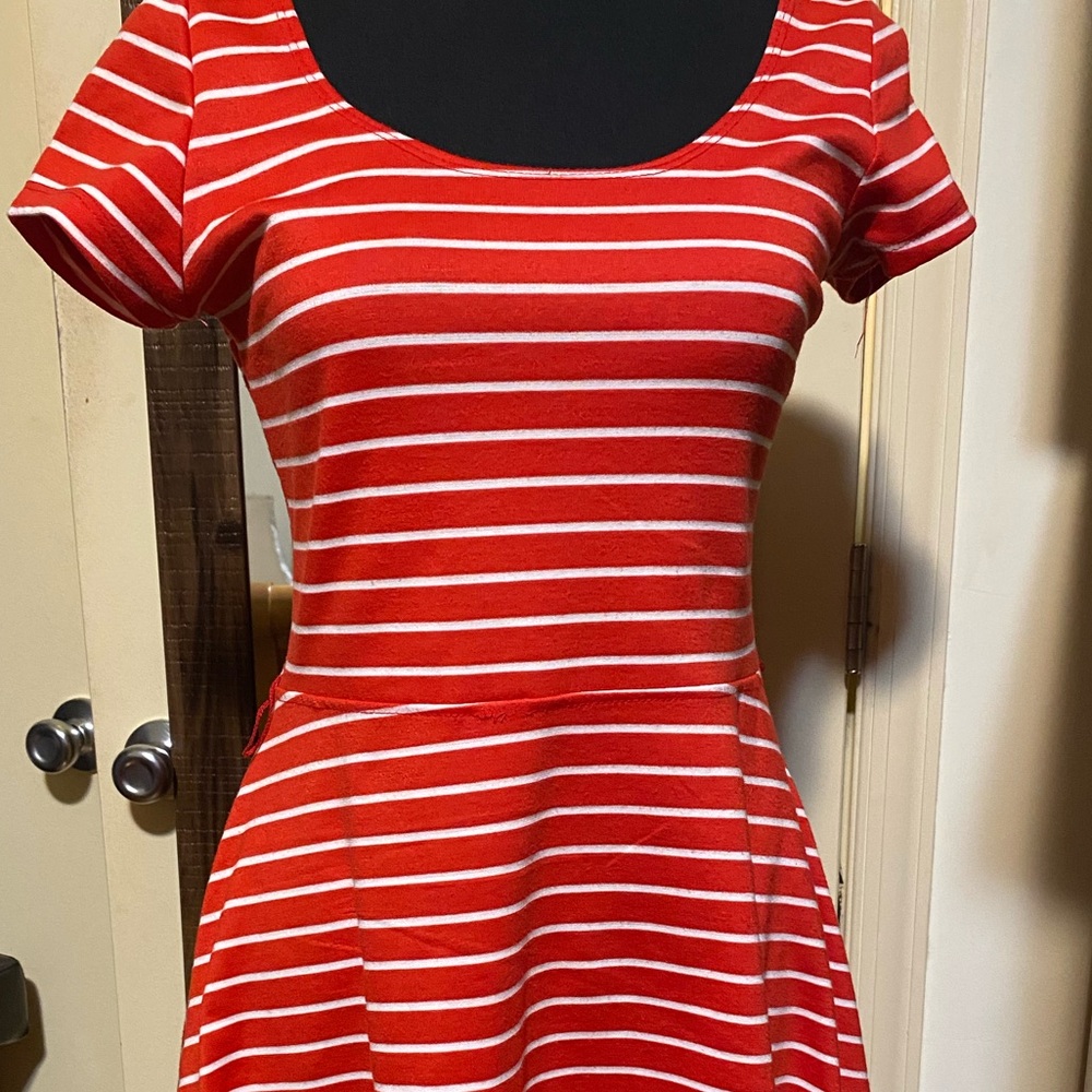 Red n white stripe dress
